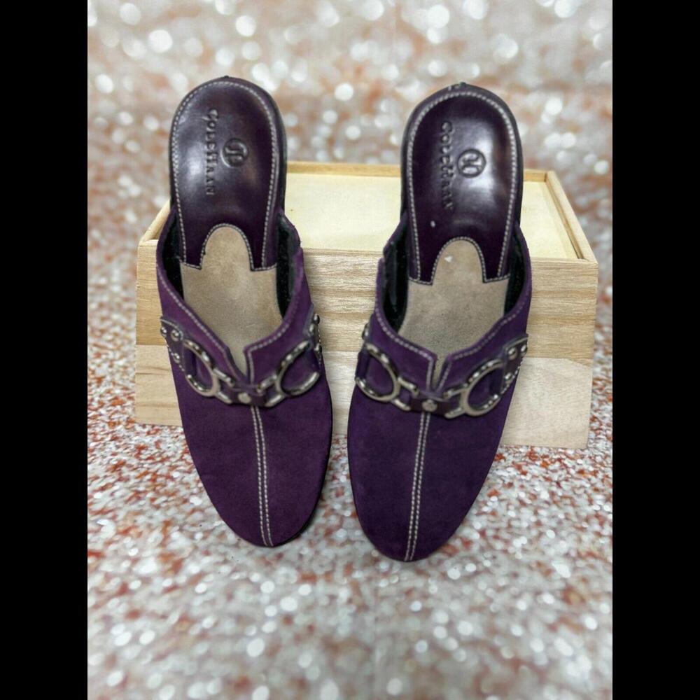 COLE HAAN Women's Size 6B Cloudfeel All Day Purple‎ Suede Clogs